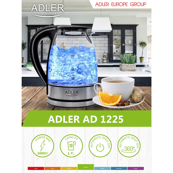 GLASS WIRELEL CIRCUIT 1.7 L ADLER AD1225 QUALITY