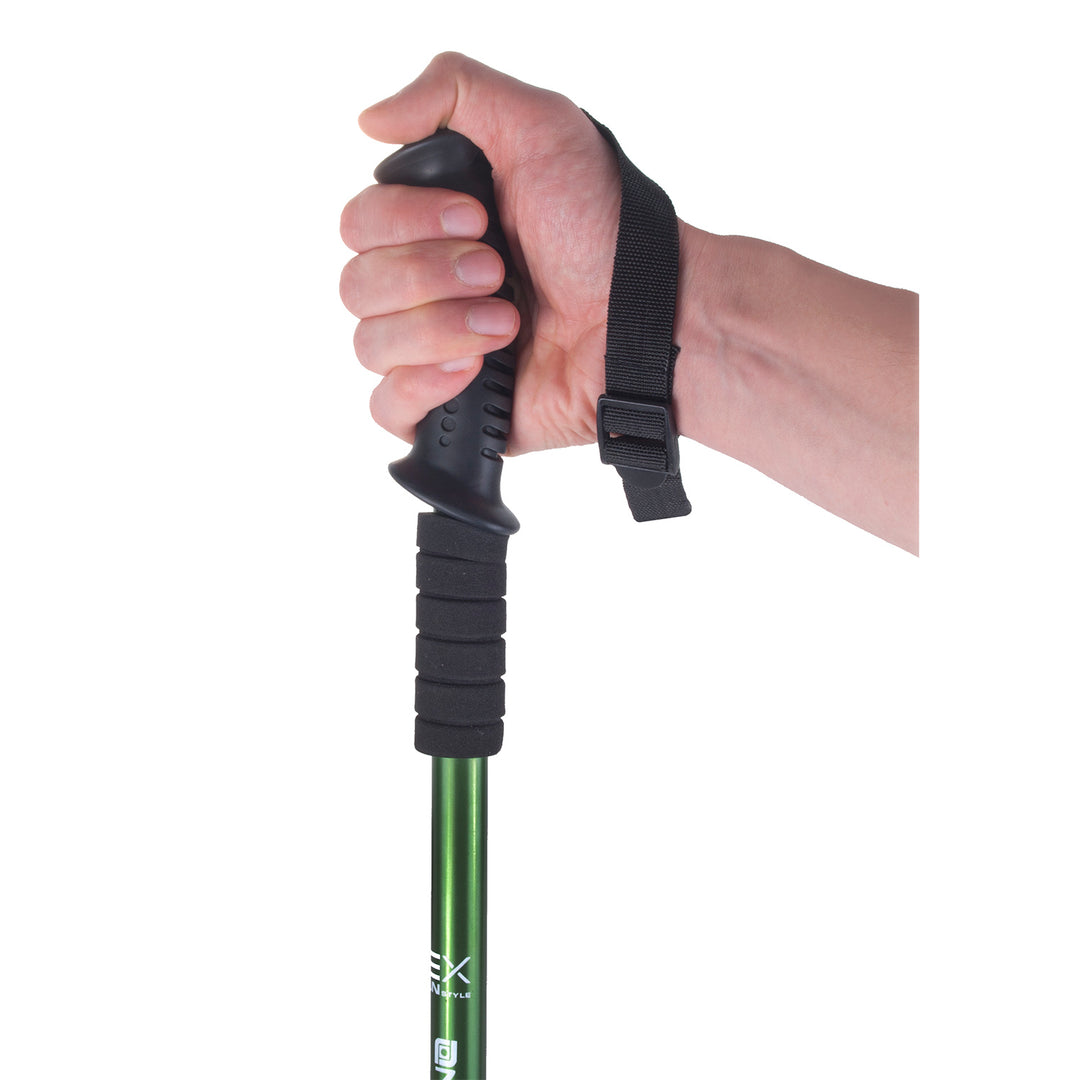 Bastoni da nordic walking in alluminio, telescopici, verdi, da 65 a 135 cm