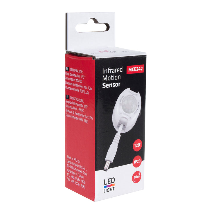 Sensore LED a infrarossi 12 v max 60 W MCE242 Maclean Energy per strisce LED