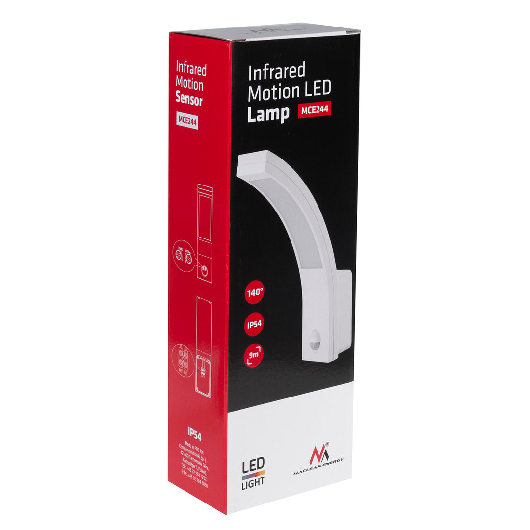 Lampada a LED con sensore di movimento a infrarossi 140 ° 750lm grado 9m gamma IP54 Area esterna impermeabile