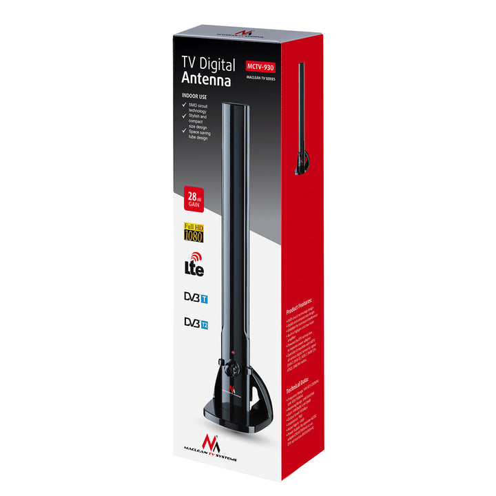 Antenna interna Antenna TV Antenna HDTV DVB-T2 DVB-T Amplificatore LTE DAB FM 100dBμV Televisore digitale