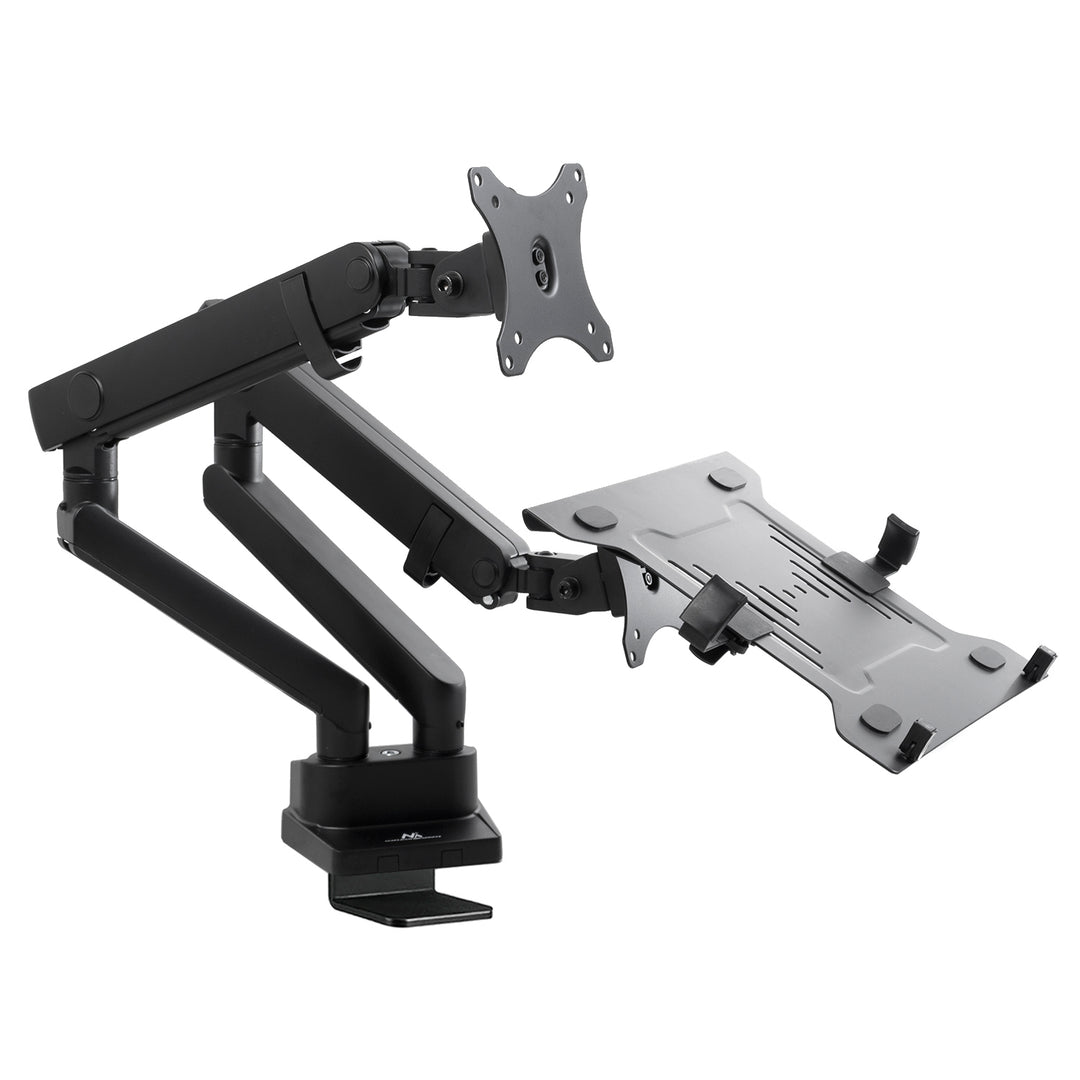 Maclean, Supporto da tavolo doppio, per monitor e laptop, Vesa 75x75 100x100, 17"-32", 2x8kg, MC-813