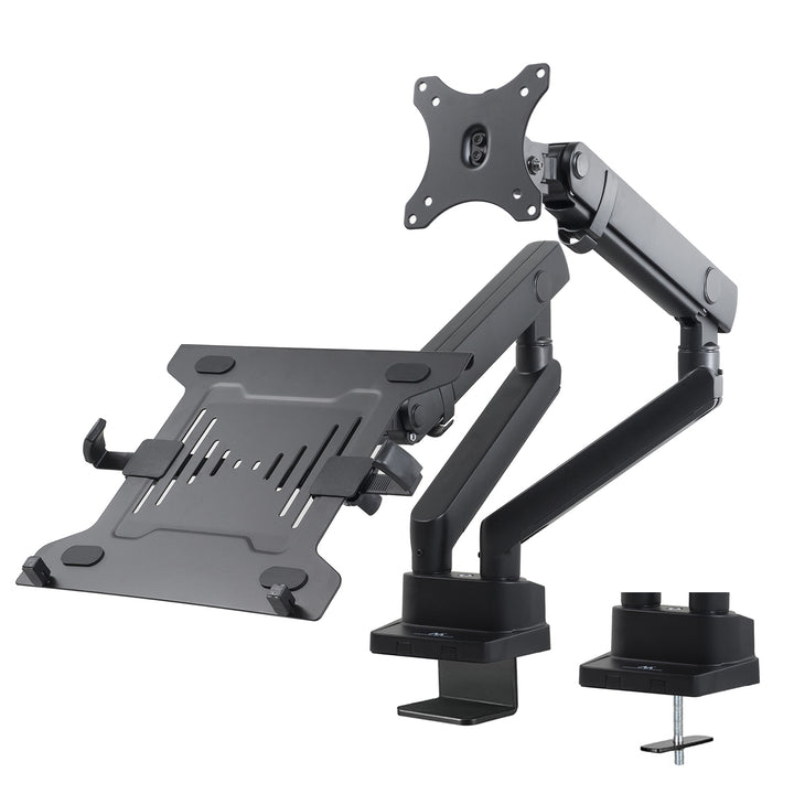 Maclean, Supporto da tavolo doppio, per monitor e laptop, Vesa 75x75 100x100, 17"-32", 2x8kg, MC-813
