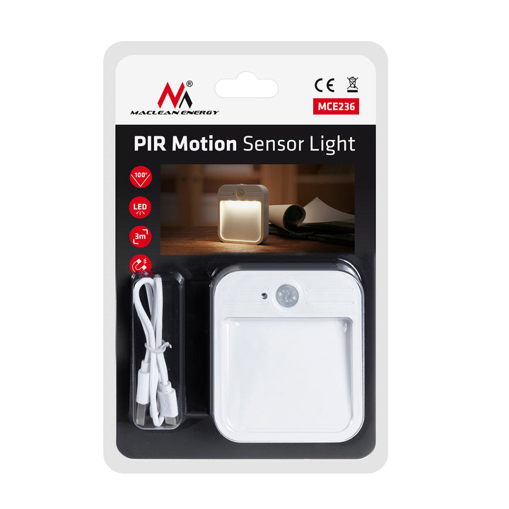 Lampada a LED per le scale con sensore di movimento  MCE236, 4000 K,  3.7V/500mAh