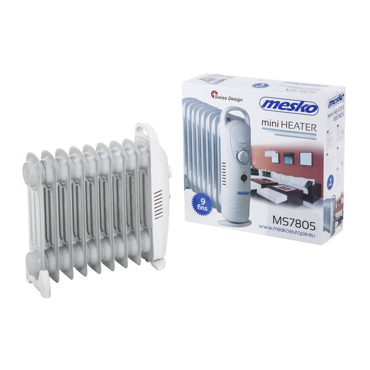 Riscaldatore ad olio Mesko, 9 alette, 1000W, controllo della temperatura, grigio, MS 7805