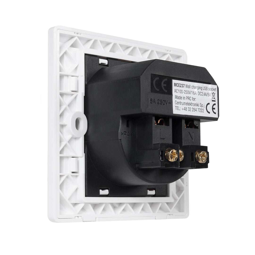 Presa Schuko Presa a muro con 2x porte di ricarica USB 2.4A Prese di ricarica 2xUSB Spina di sicurezza Schuko ...