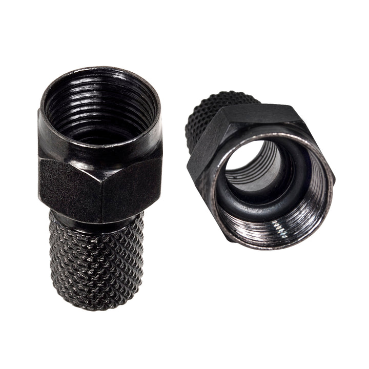 Plug F satellite professionale 6.8mm RG5.9, RG6 black nickel con guarnizione Maclean TV Systems MCTV-903