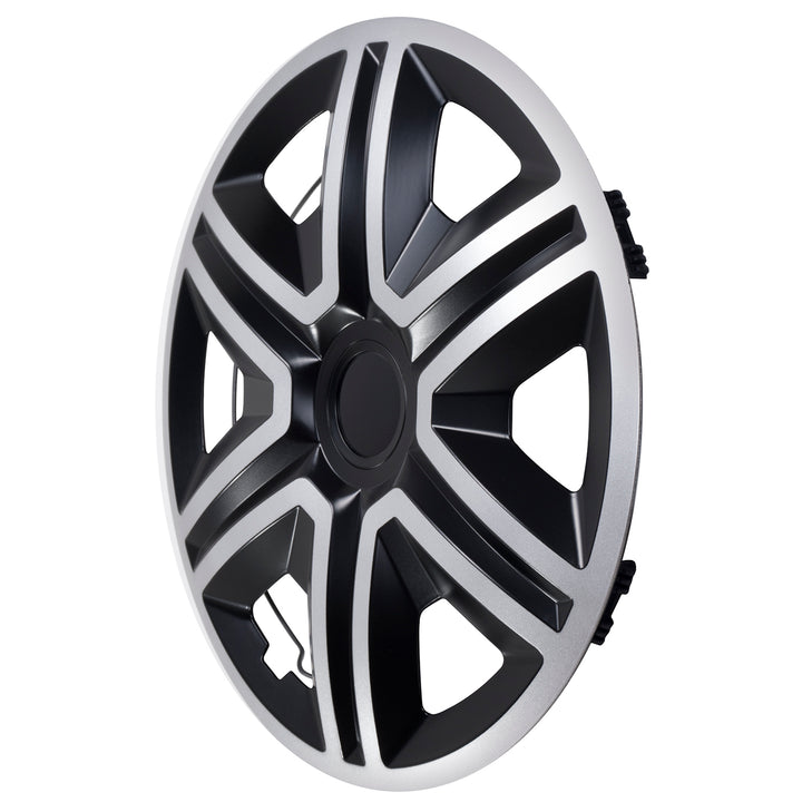 Coprimozzi universali 14" NRM ACTION Doublecolor argento/nero 4 pezzi