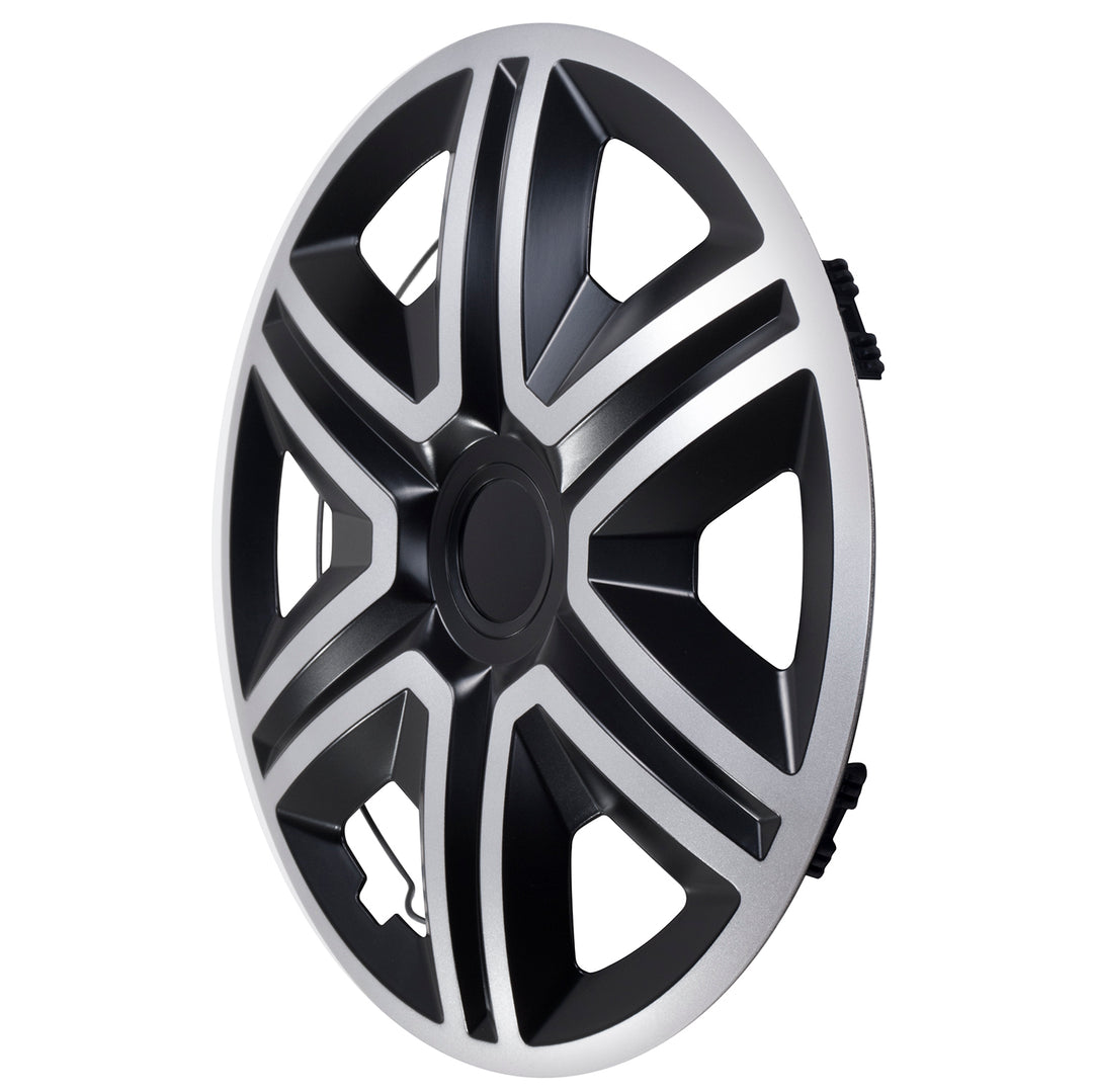 Coprimozzi universali 16" NRM ACTION Doublecolor argento/nero 4 pezzi