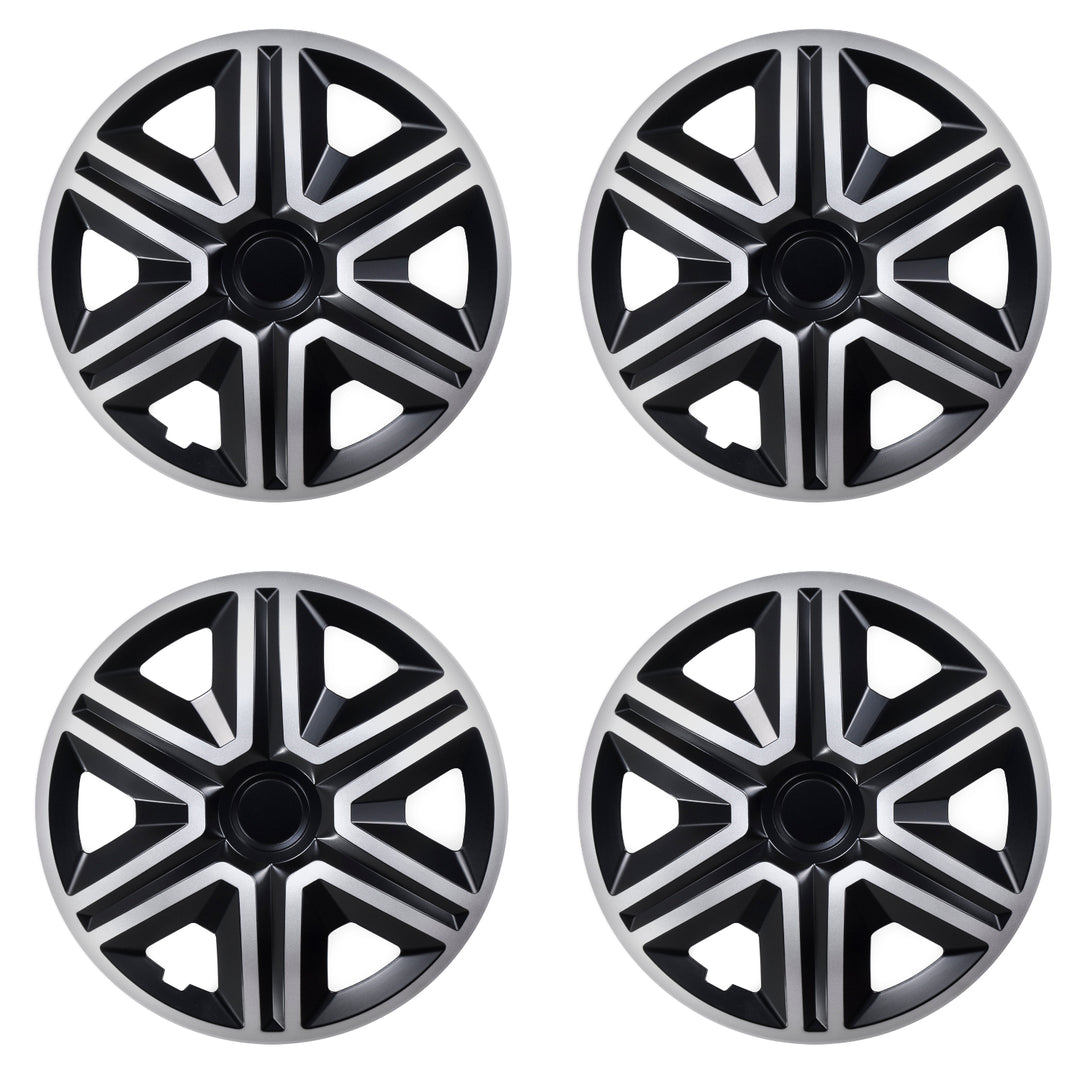 Coprimozzi universali 16" NRM ACTION Doublecolor argento/nero 4 pezzi