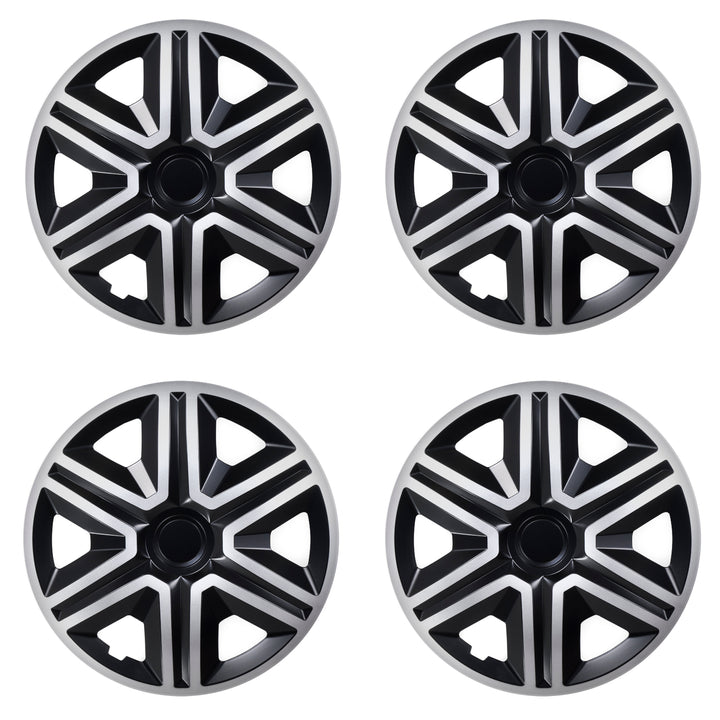 Coprimozzi universali 16" NRM ACTION Doublecolor argento/nero 4 pezzi