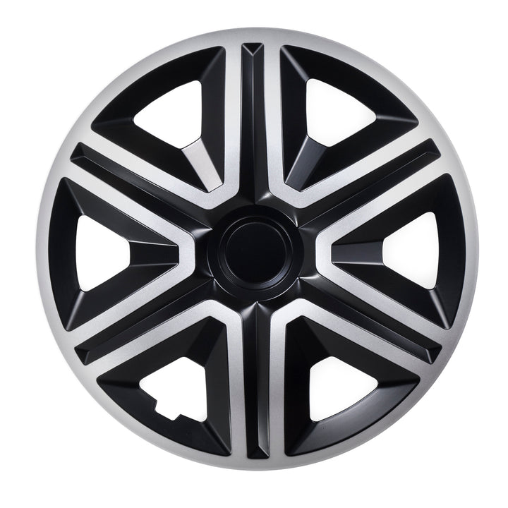 Coprimozzi universali 16" NRM ACTION Doublecolor argento/nero 4 pezzi