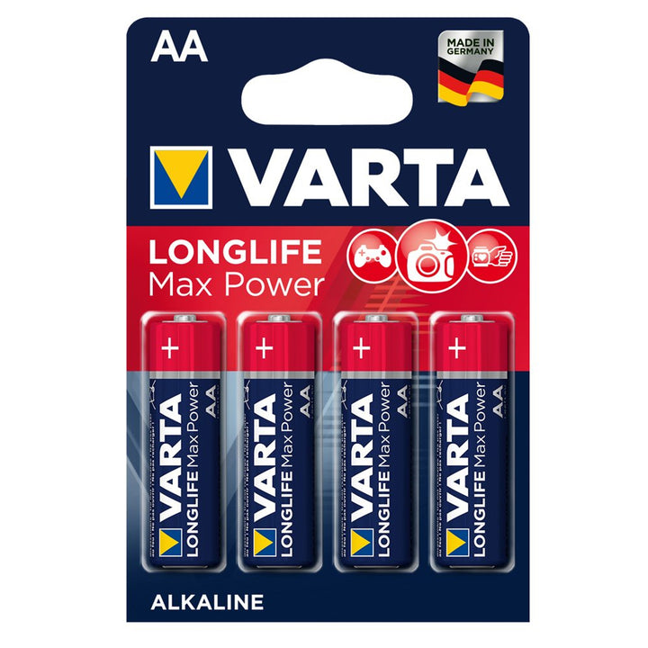 4 batterie alcaline AA VARTA VARIE Max Power, alta qualità
