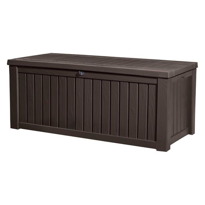 Scatola da giardino Keter Rockwood 570L marrone Meccanismo che sostiene l'apertura del coperchio