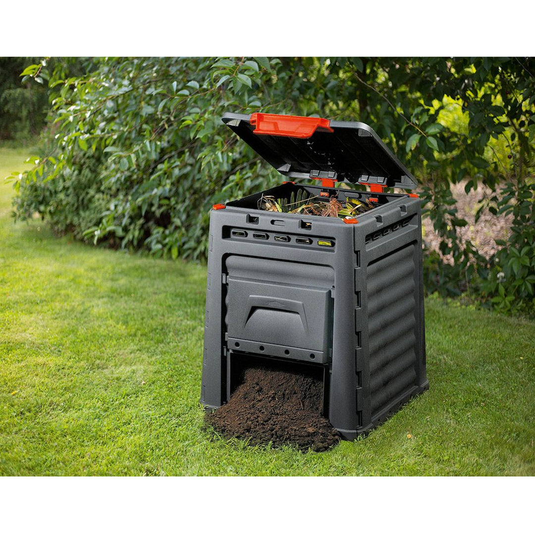 Composteriera Keter Eco Composter 320L Flaps per estrarre il compost da due lati