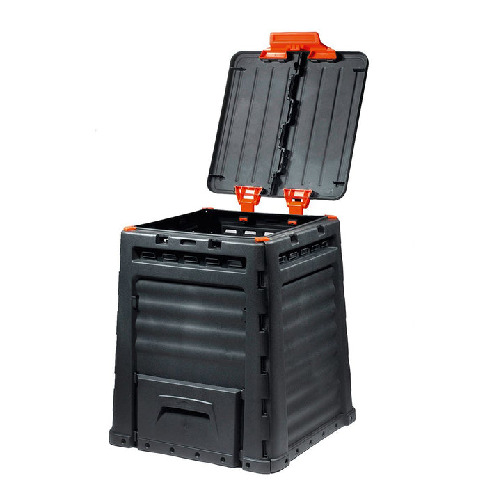 Composteriera Keter Eco Composter 320L Flaps per estrarre il compost da due lati
