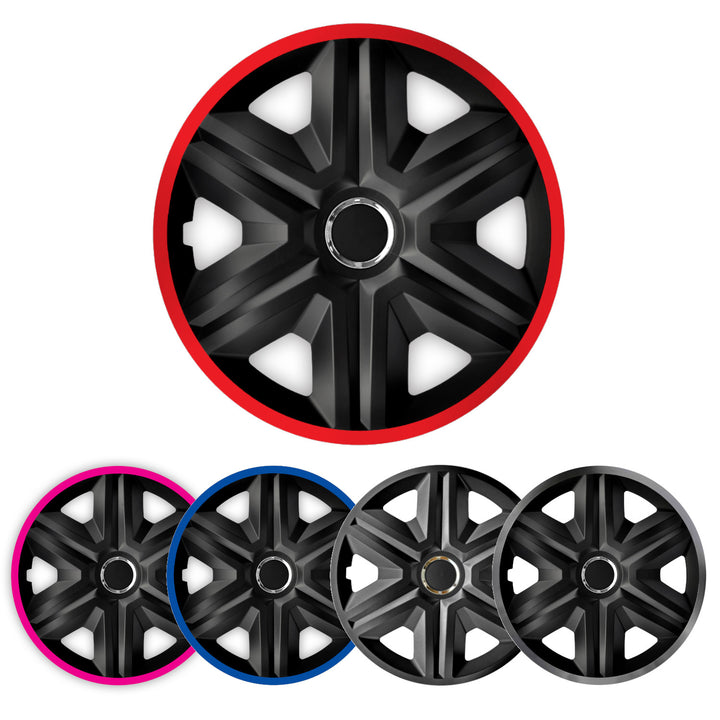 Set di copricerchi  colore rosso 15" 4 pezzi FAST LUX