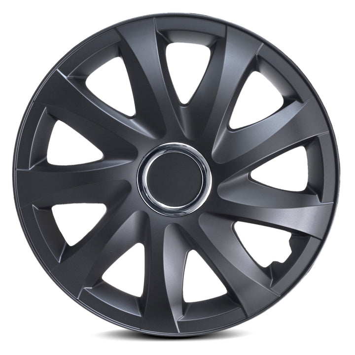 Coprimozzi universali 16" NRM DRIFT nero opaco 4 pezzi
