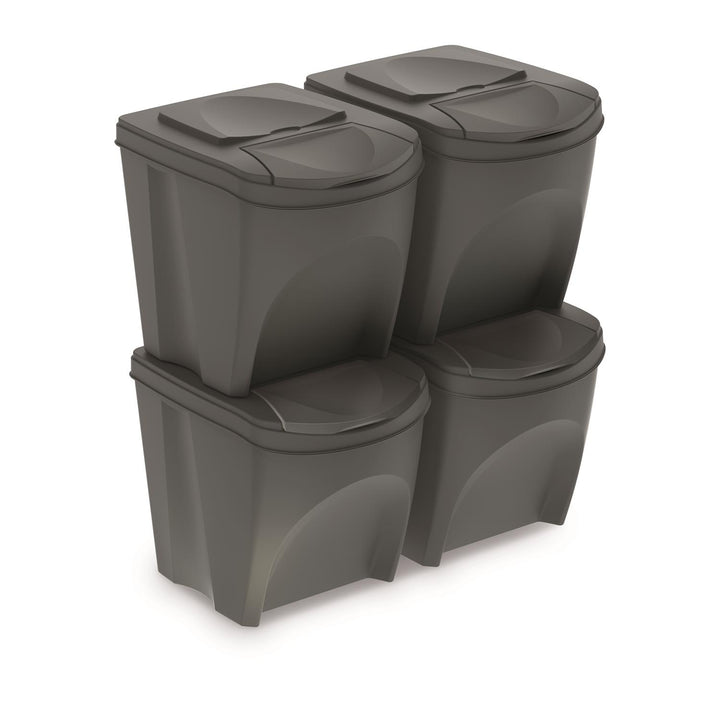 Set di contenitori per la raccolta differenziata Sortibox 4x25L grigio