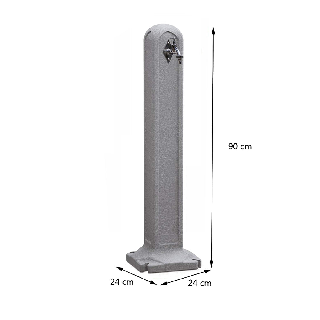 Colonna da giardino con rubinetto Serbatoio in granito Possibilità di collegare il palo con un serbatoio di acqua piovana