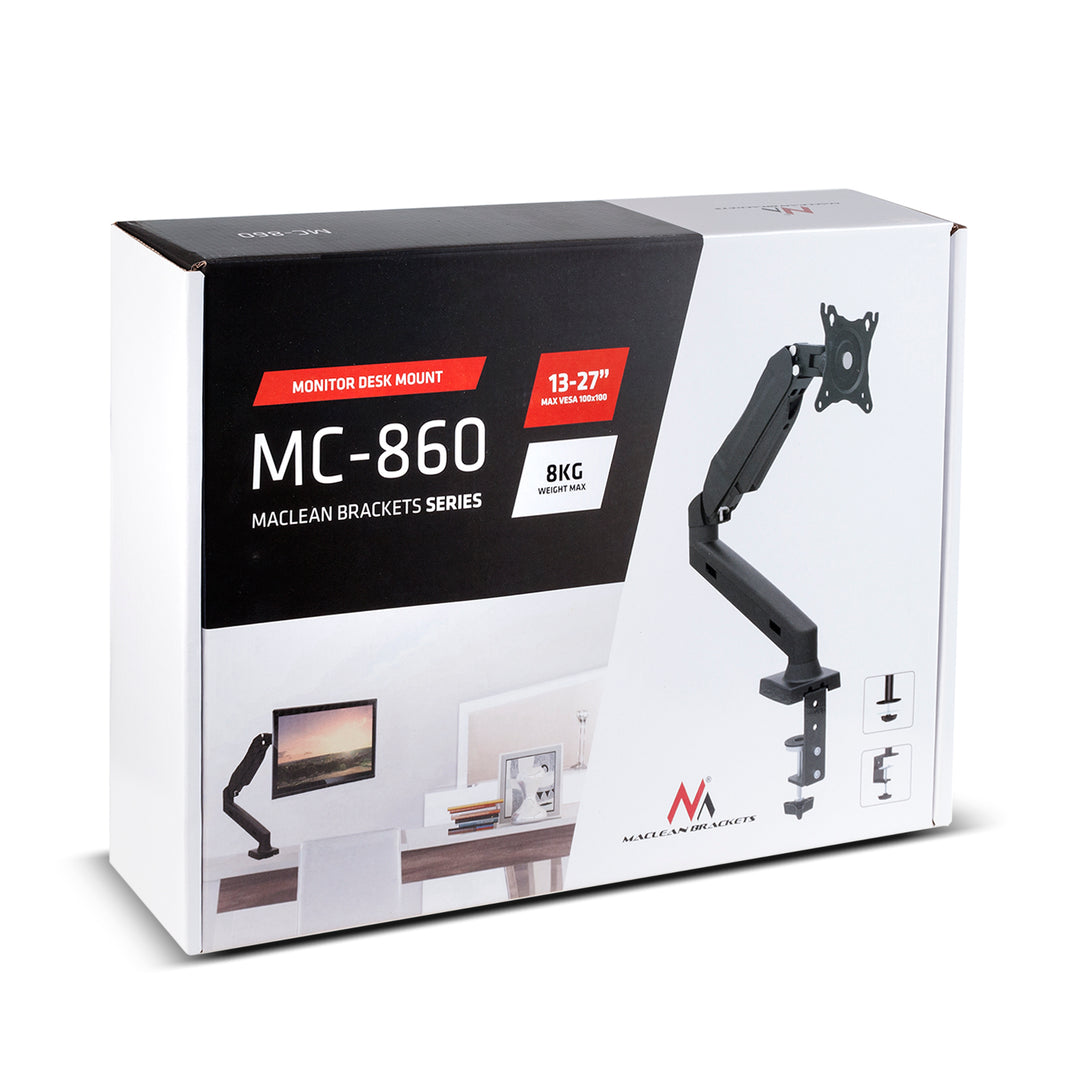 Supporto per monitor nero Maclean MC-860 13"-27" 8kg