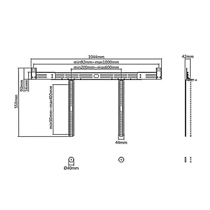 Supporto per altoparlanti per soundbar TV per Maclean MC-843 max 10 kg