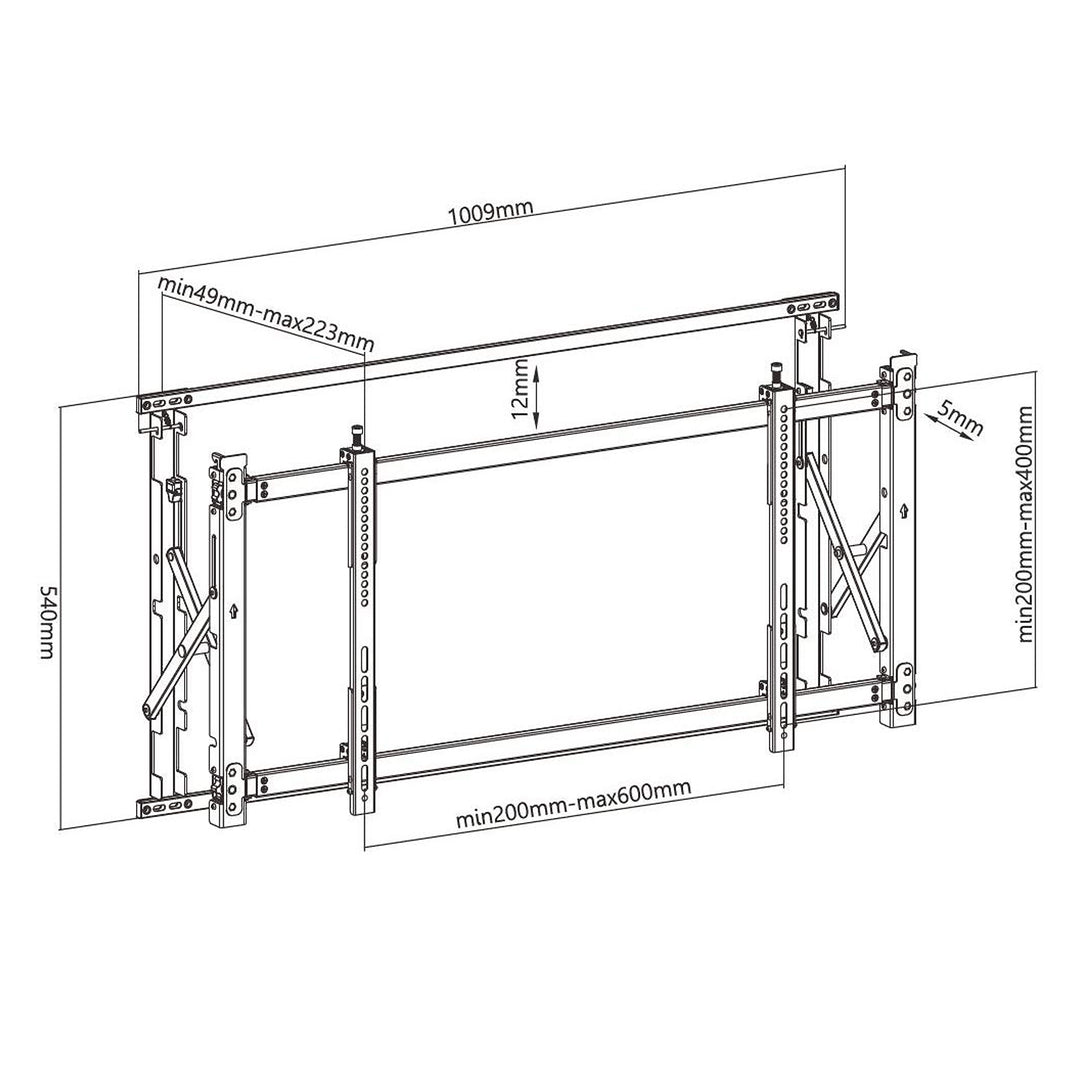 Staffa da parete per video TV 46 "-52" max 35 kg Digital Signage Maclean MC-845 max VESA 600x400