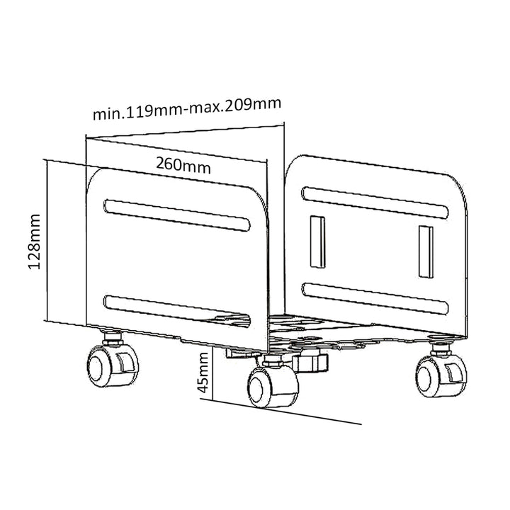 Supporto per carrello per CPU del computer su ruote MC-851 10kg max