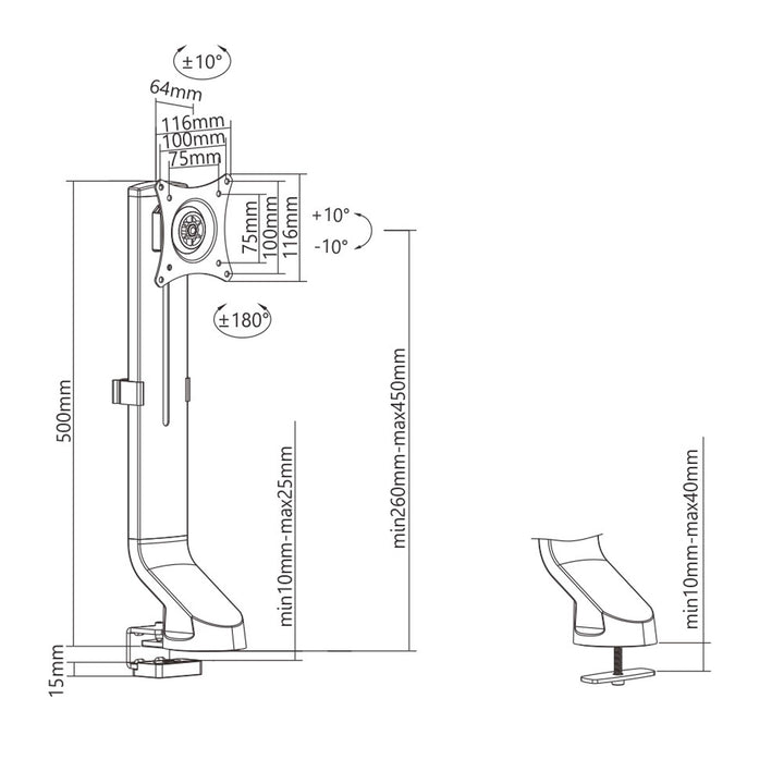 Supporto per monitor 17"-32" 8kg Maclean MC-853 si adatta a MC-848 e MC-849