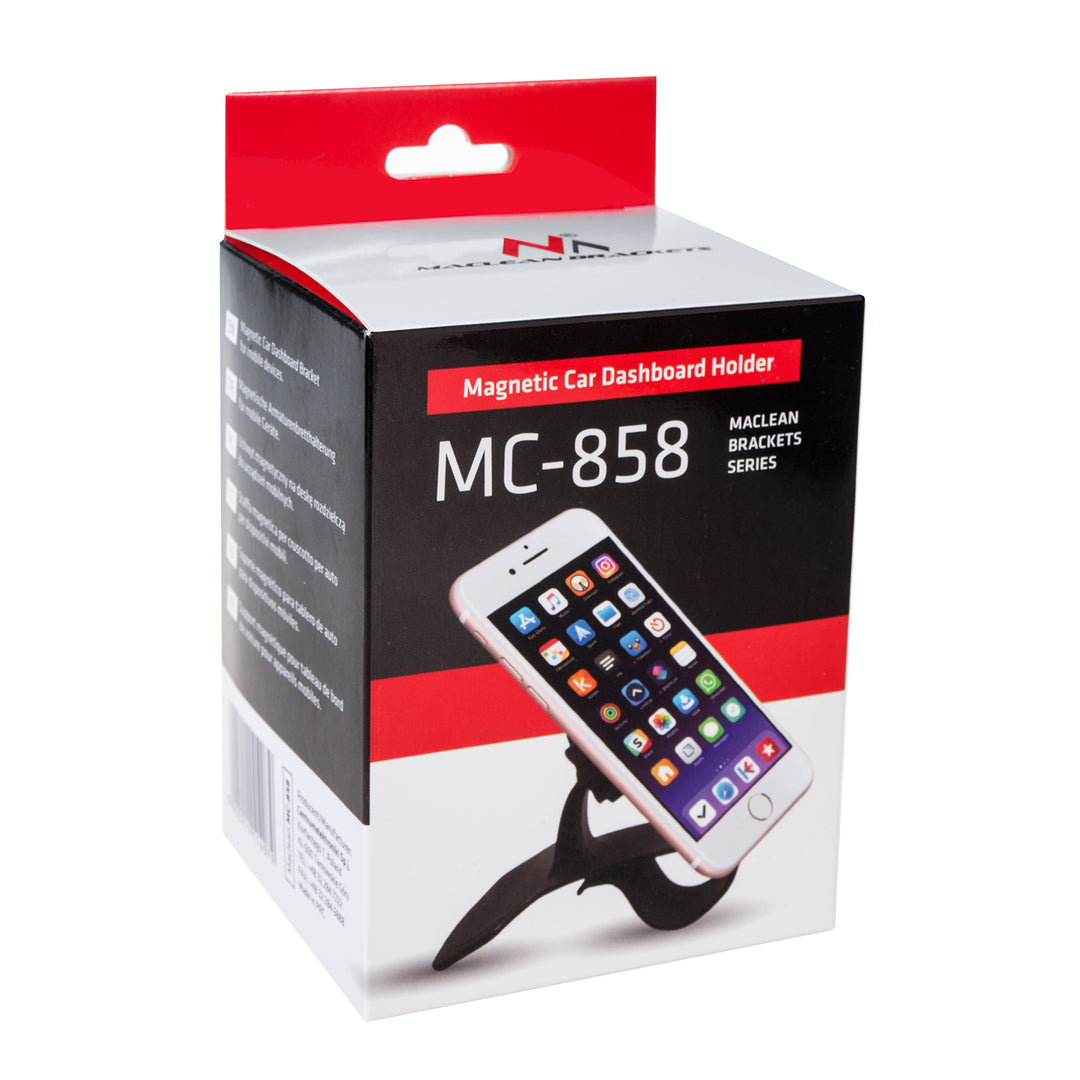 Supporto per auto Maclean MC-858 per telefono cellulare Smartphone Cockpit Regolazione magnetica a 360 gradi