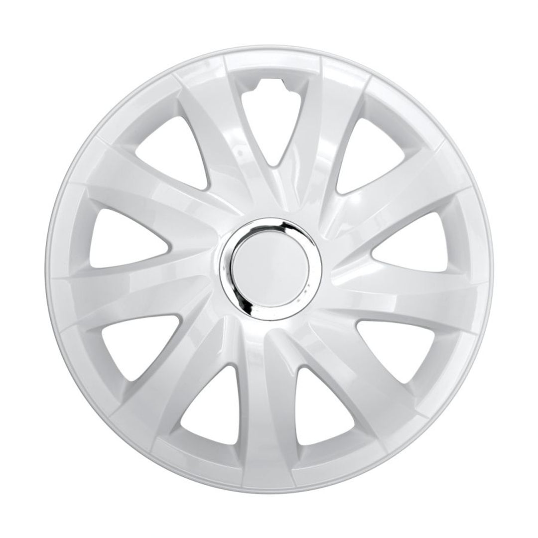 Set di 4 copricerchi Drift diametro da 14 "colore bianco A Incastro, Facile da Montare