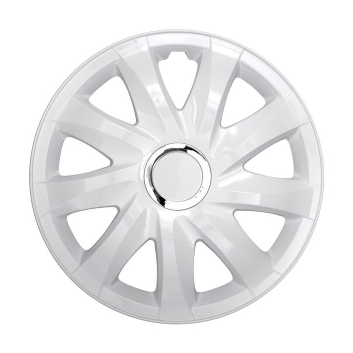 Coprimozzi universali 16" NRM DRIFT laccati bianchi a pressione 4 pezzi
