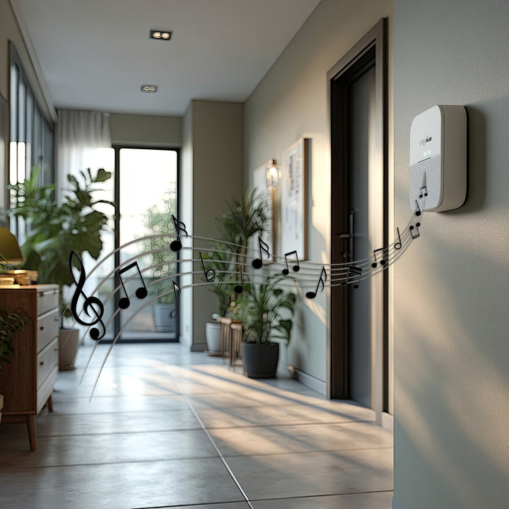 Sirena di ingresso wireless, sensore di movimento 52 GreenBlue GB212 melodie bianche, 230 V, max.8 sensori