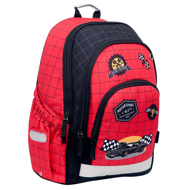 Zaino scuola Hama, schienale sagomato, catarifrangenti, Racer