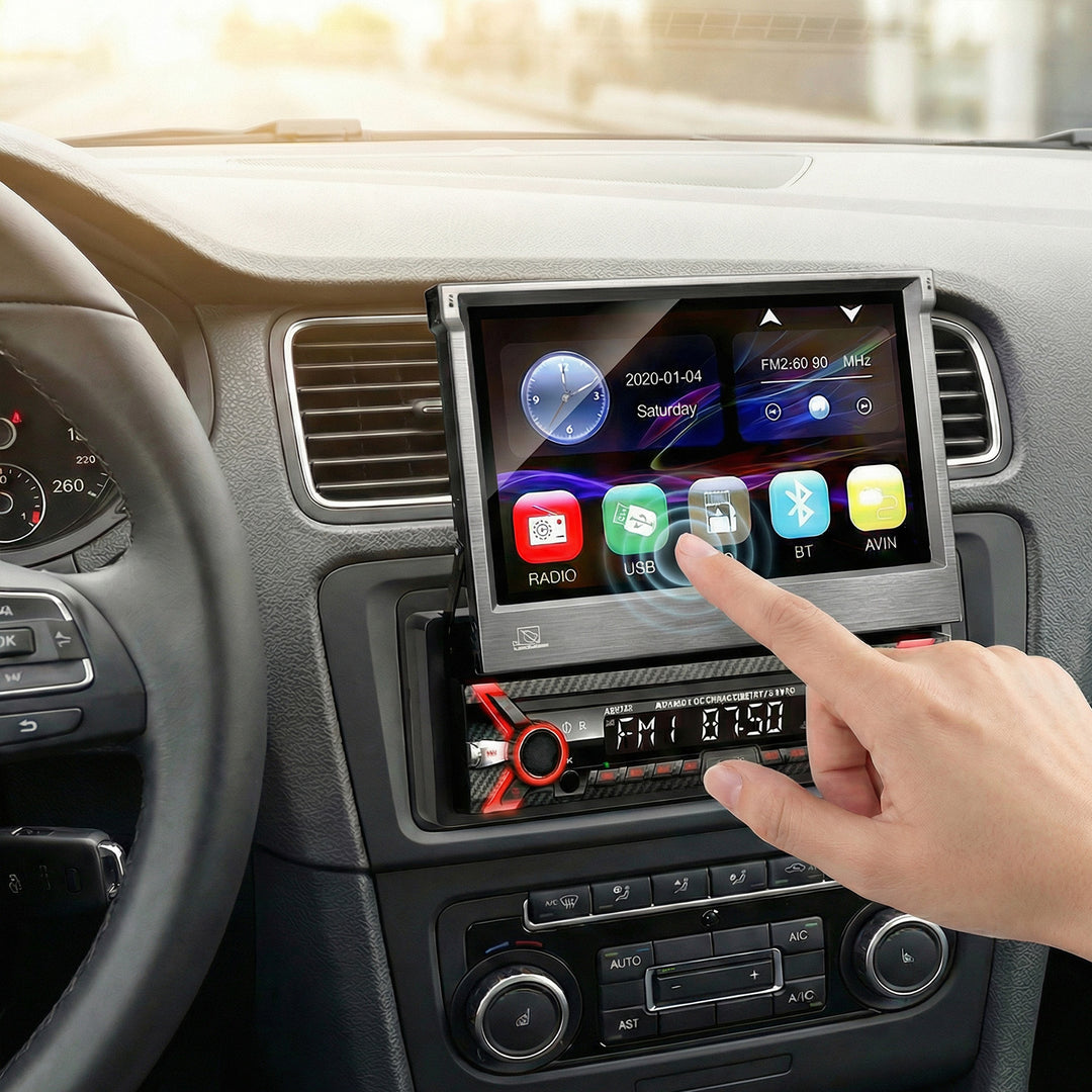 Autoradio multimediale LCD da 7 "touchscreen 1080P MP5 AVI DivX Bluetooth radiocomando vivavoce digitale RDS 1 DIN