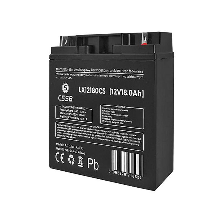Batteria al gel LX12180 12V 18Ah esente da manutenzione, senza perdite