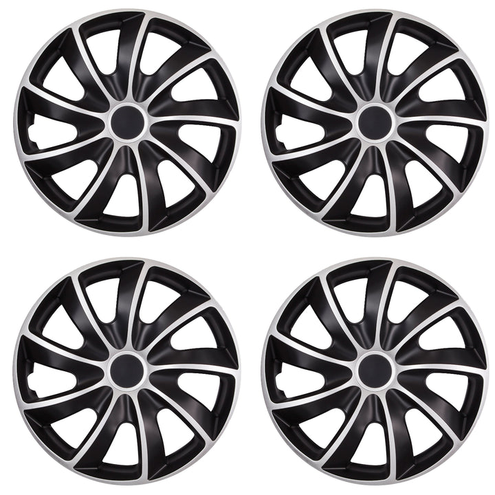 NRM QUAD BICOLORE ARGENTO NERO coprimozzo 17'' set
