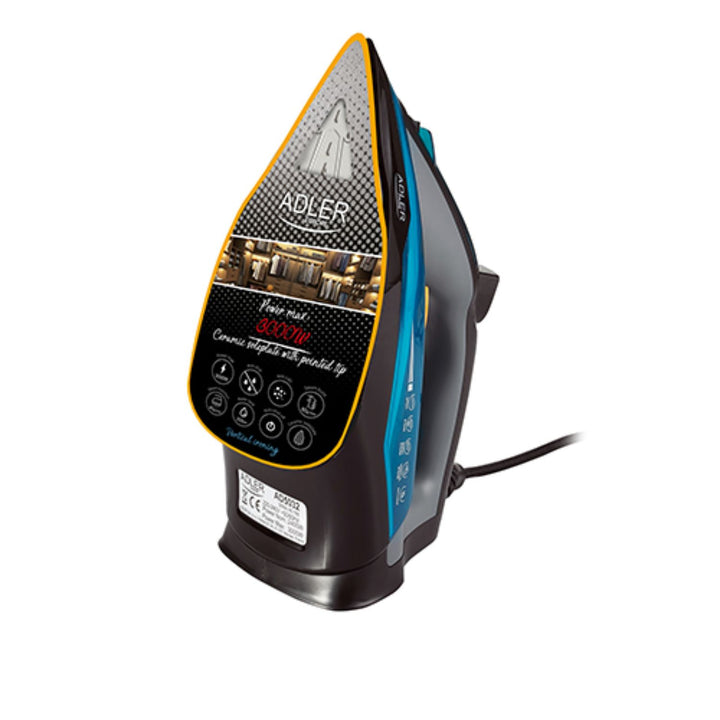 Ferro da stiro multifunzione con piedino in ceramica 3000W Adler AD 5032