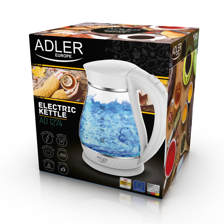 ADLER AD1274 bollitore elettrico a batteria in vetro