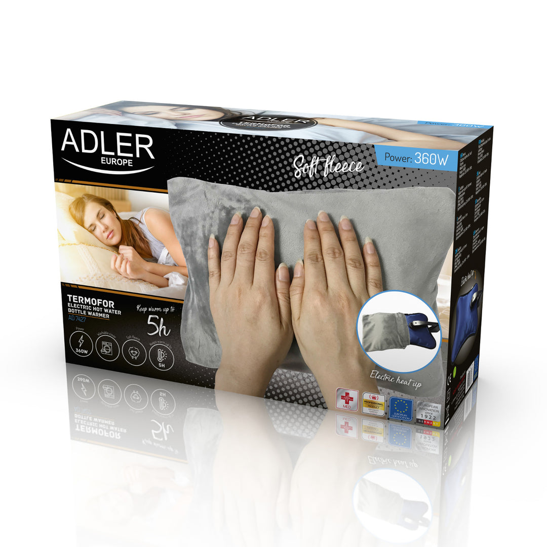 Adler AD 7427 Borsa dell&#39;acqua calda elettrica con rivestimento in morbido pile