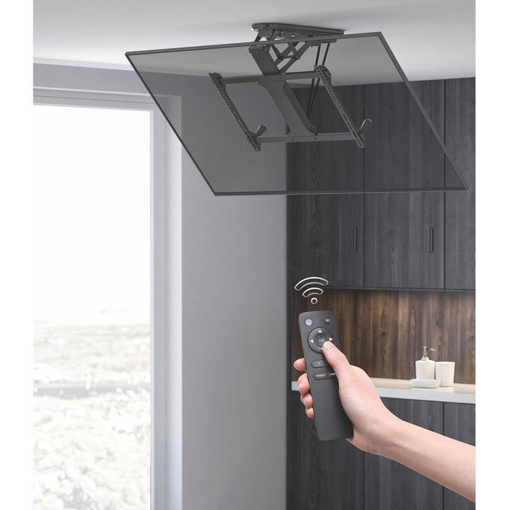 Supporto per TV da soffitto elettrico,e per pareti inclinate Maclean MC-880 32 "-70" carico massimo 35 kg telecomando max VESA 600x411