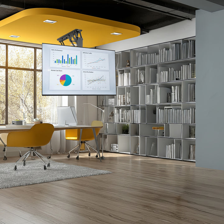 Supporto per TV da soffitto elettrico,e per pareti inclinate Maclean MC-880 32 "-70" carico massimo 35 kg telecomando max VESA 600x411