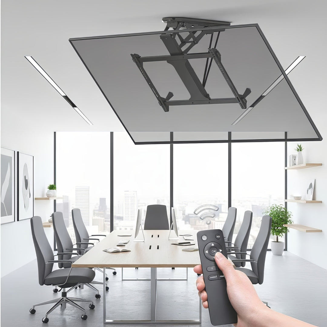 Supporto per TV da soffitto elettrico,e per pareti inclinate Maclean MC-880 32 "-70" carico massimo 35 kg telecomando max VESA 600x411