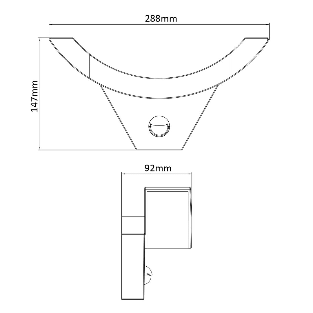 Lampada a LED con sensore di movimento a infrarossi MCE290 B 800lm 10W IP54 Maclean Energy nero