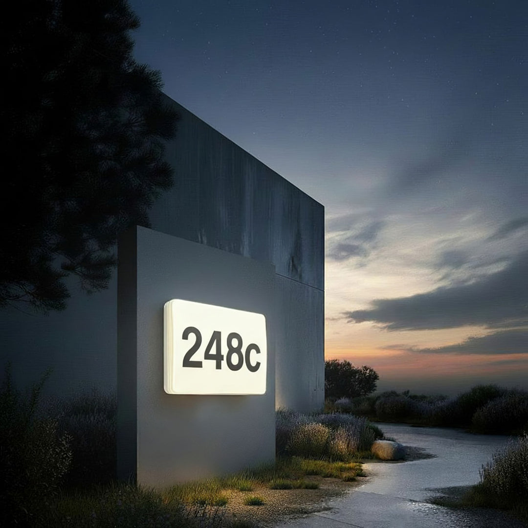Lampada LED Maclean, numero civico, con sensore crepuscolare, bianca, max 10 W, IP65, luce neutra (4000 K), max 1000 lm, MCE292 W