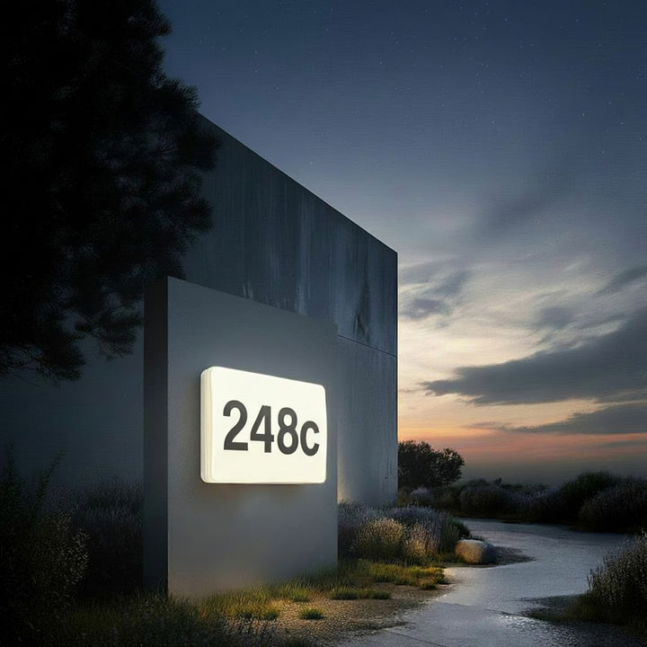 Lampada LED Maclean, numero civico, con sensore crepuscolare, bianca, max 10 W, IP65, luce neutra (4000 K), max 1000 lm, MCE292 W