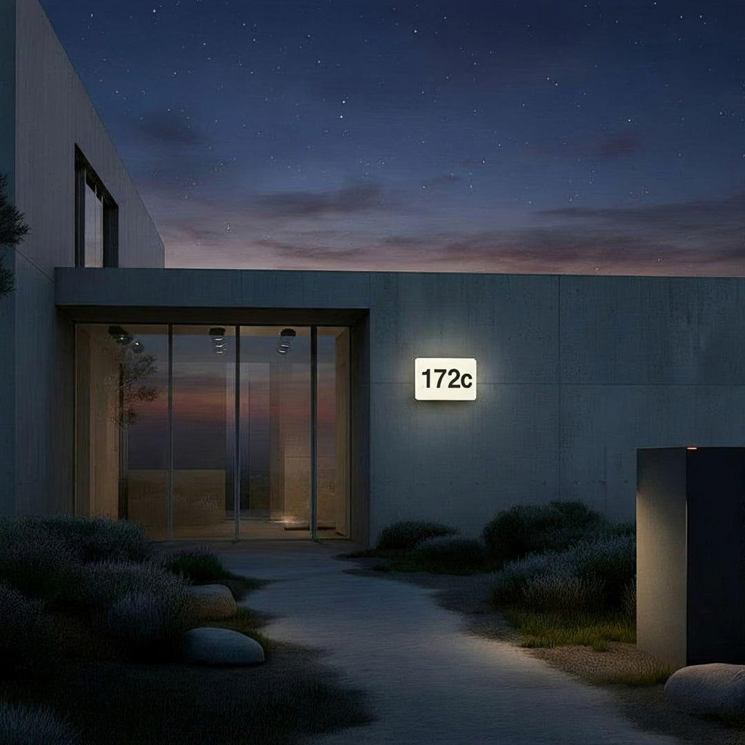 Lampada LED Maclean, numero civico, con sensore crepuscolare, bianca, max 10 W, IP65, luce neutra (4000 K), max 1000 lm, MCE292 W
