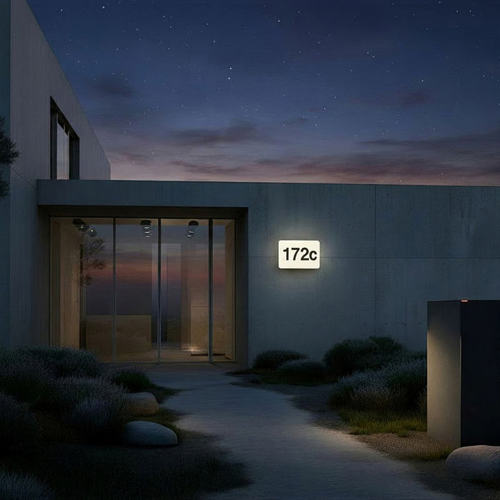 Lampada LED Maclean, numero civico, con sensore crepuscolare, bianca, max 10 W, IP65, luce neutra (4000 K), max 1000 lm, MCE292 W