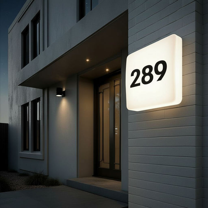 Lampada LED Maclean, numero civico, con sensore crepuscolare, bianca, max 10 W, IP65, luce neutra (4000 K), max 1000 lm, MCE292 W