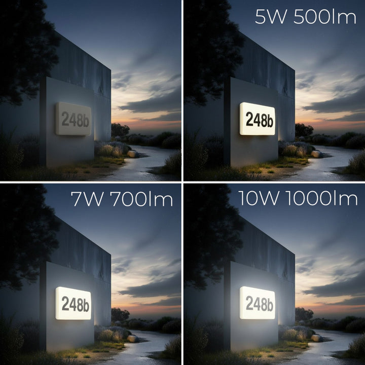 Lampada LED Maclean, numero civico, con sensore crepuscolare, bianca, max 10 W, IP65, luce neutra (4000 K), max 1000 lm, MCE292 W